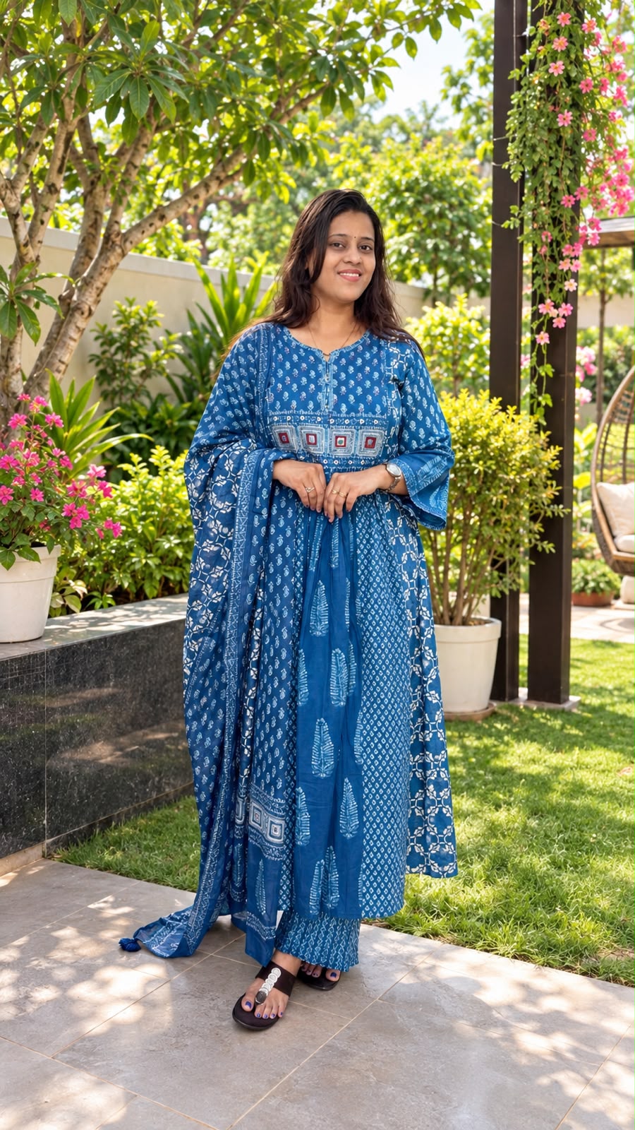 Cotton A Line SUIT INDIGO