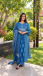 Cotton A Line SUIT INDIGO
