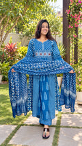 Cotton A Line SUIT INDIGO