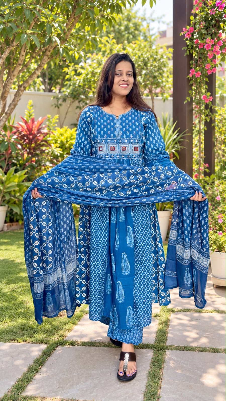 Cotton A Line SUIT INDIGO